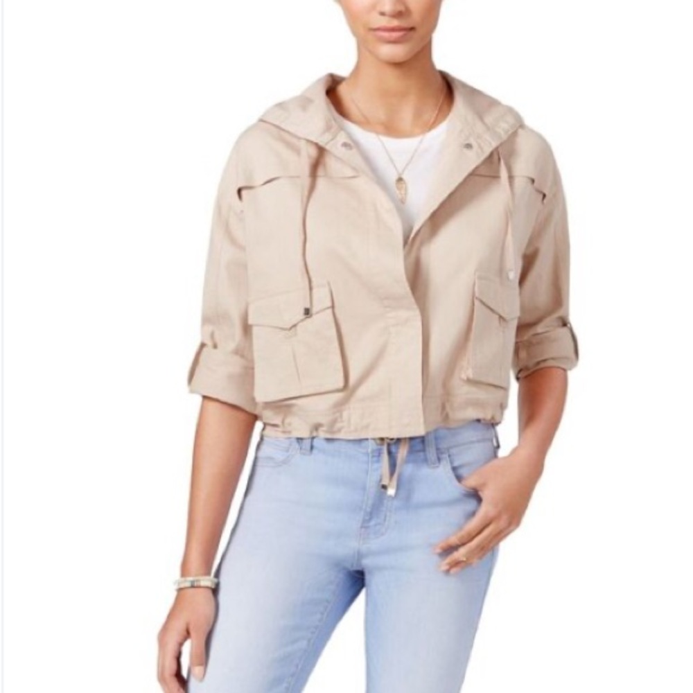 American Rag Womens Cargo Light Cropped Jacket, Beige,‎ size M used